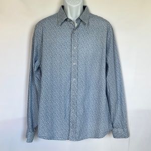 💥💥Nick Graham XL Blue/White Paisley Dress Shirt
